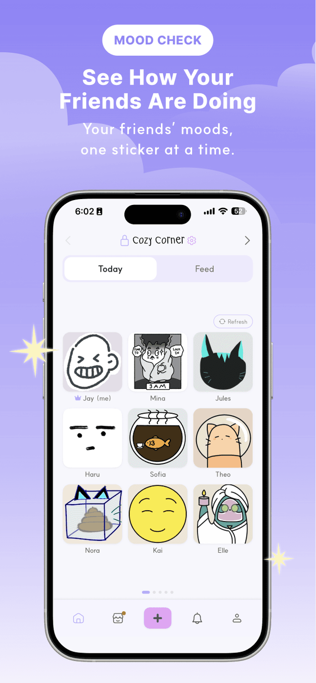 Mood check: see how your friends are doing, one sticker at a time